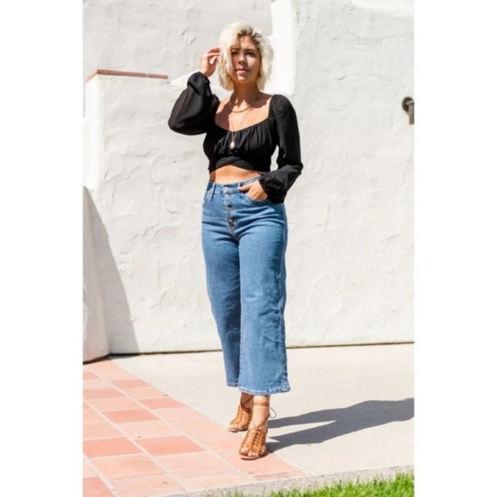 Levi’s mile high cropped wide leg jeans